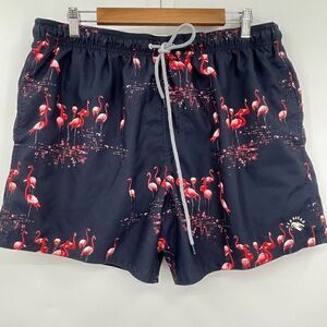 Ted Baker London Multicolor Flamingos Slim Fit Quick Dry Swim Trunks Size 6